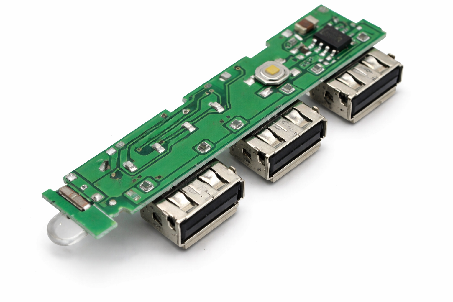 Power Bank Charging Module 3 Port USB Output PCB for DIY Projects Micro B USB charging pin