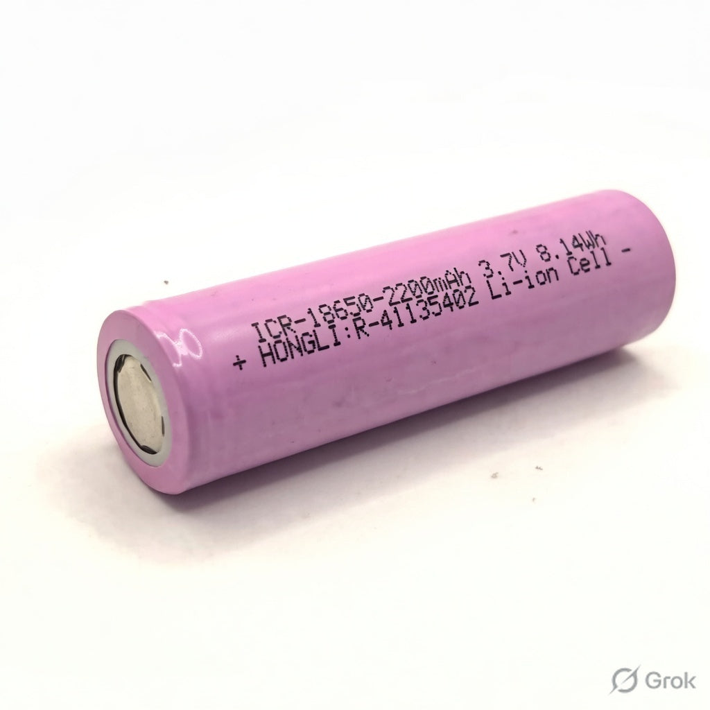 Lithium-ion Battery Cell (3.7V 2200mAh) Length 65mm Diameter 18mm Without Cap